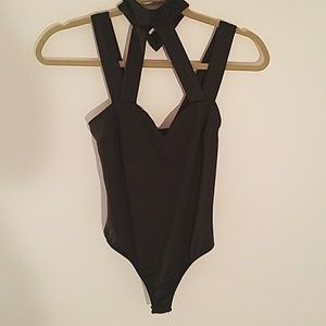 New! Stretchy black body suit 《 size S